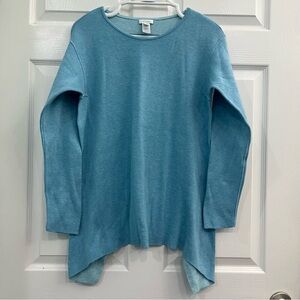 J. Jill Reversable Blue/Teal Asymmetrical Women's XS Cozy Sweater Knit Top Shirt